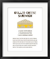 Grilled Cheese Sandwich Recipe White Fine Art Print