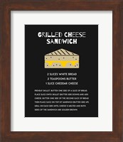 Grilled Cheese Sandwich Recipe Black Fine Art Print