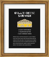 Grilled Cheese Sandwich Recipe Black Fine Art Print