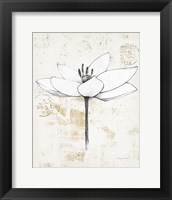 Pencil Floral I Gold Framed Print