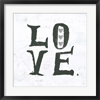 Love Gray Hearts Fine Art Print