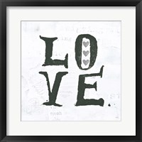 Love Gray Hearts Framed Print