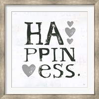 Happiness Gray Hearts Fine Art Print