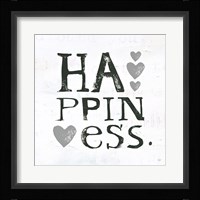 Happiness Gray Hearts Fine Art Print