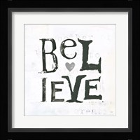 Believe Gray Hearts Fine Art Print