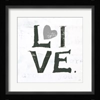 Live Gray Heart Fine Art Print
