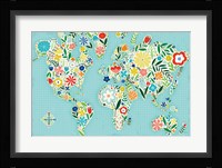 Floral World Blue Fine Art Print