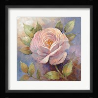 Roses on Blue IV Crop Framed Print