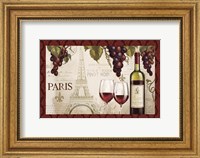 Wine in Paris I Damask Border Fine Art Print