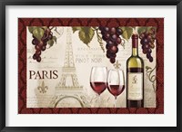 Wine in Paris I Damask Border Fine Art Print