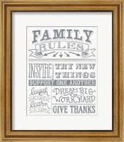 Family Rules II Gray Words Fine Art Print