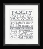 Family Rules II Gray Words Fine Art Print