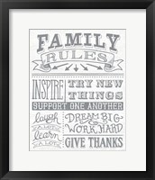 Family Rules II Gray Words Fine Art Print