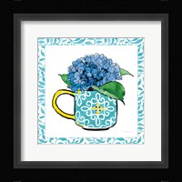 Floral Teacup III Vine Border Framed Print
