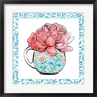 Floral Teacup I Vine Border Fine Art Print