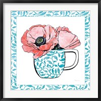 Floral Teacup II Vine Border Fine Art Print