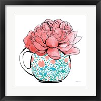 Floral Teacups I Framed Print