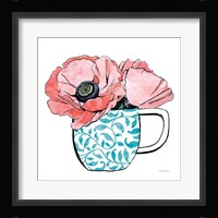 Floral Teacups II Framed Print