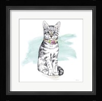Fancy Cats I Watercolor Framed Print