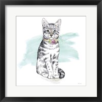 Fancy Cats I Watercolor Framed Print