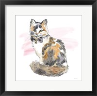 Fancy Cats II Watercolor Framed Print
