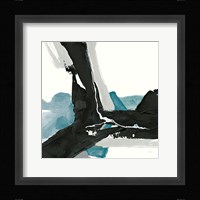 Black and Teal III Framed Print