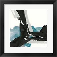 Black and Teal III Framed Print