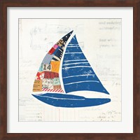 Nautical Collage IV on Newsprint Fine Art Print