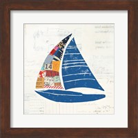 Nautical Collage IV on Newsprint Fine Art Print