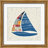 Nautical Collage IV on Linen Fine Art Print