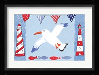 Coastal Bird III Blue Fine Art Print