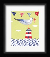 Coastal Bird I Flags Framed Print