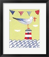 Coastal Bird I Flags Framed Print