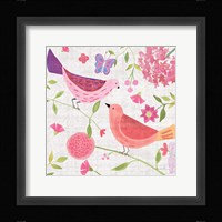 Damask Floral and Bird IV v2 Framed Print