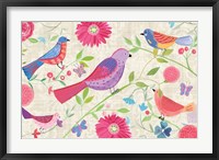 Damask Floral and Bird I Fine Art Print