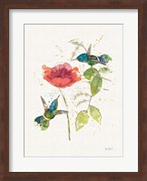 Teal Hummingbirds II Flower Fine Art Print