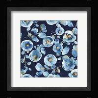 Indigold Flower Toss Indigo Framed Print