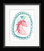 Unicorn Magic I with Border Framed Print