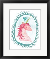 Unicorn Magic I with Border Framed Print