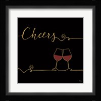 Underlined Wine V Black Framed Print