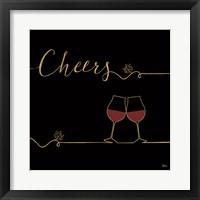 Underlined Wine V Black Framed Print