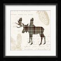 Plaid Lodge IV Tan Framed Print