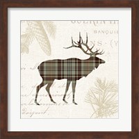 Plaid Lodge III Tan Fine Art Print