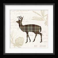 Plaid Lodge II Tan Framed Print