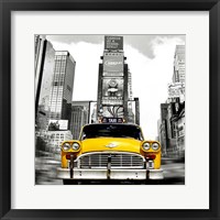 Vintage Taxi in Times Square, NYC (detail) Fine Art Print