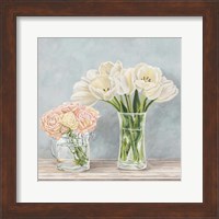 Fleurs et Vases Aquamarine I Fine Art Print