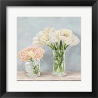 Fleurs et Vases Aquamarine I Fine Art Print
