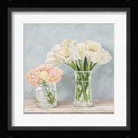 Fleurs et Vases Aquamarine I Fine Art Print