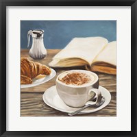 Cappuccino & Book Framed Print