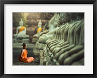 Young Buddhist Monk praying, Thailand Fine Art Print